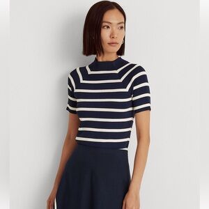 Ralph Lauren Navy and White Striped Blouse